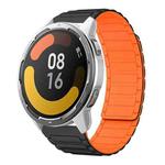 For Xiaomi Watch Color 2 22mm I-shaped Magnetic Silicone Watch Band(Black+Orange)