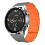 For Xiaomi Watch Color 22mm I-shaped Magnetic Silicone Watch Band(Gray+Orange)