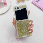 For Samsung Galaxy  Z Flip5 Glitter Sequins Epoxy TPU Phone Case(Gold)