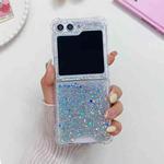 For Samsung Galaxy  Z Flip5 Glitter Sequins Epoxy TPU Phone Case(Silver)