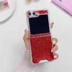 For Samsung Galaxy  Z Flip7 Glitter Sequins Epoxy TPU Phone Case(Red)