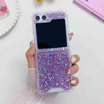 For Samsung Galaxy  Z Flip7 Glitter Sequins Epoxy TPU Phone Case(Purple)