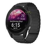 For Garmin Forerunner 255 Music 22mm I-shaped Magnetic Silicone Watch Band(Black)