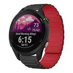 For Garmin Forerunner 255 Music 22mm I-shaped Magnetic Silicone Watch Band(Black+Red)