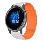 For Garmin Venu 2 22mm I-shaped Magnetic Silicone Watch Band(Starlight+Orange)