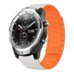 For Ticwatch Pro 2020 22mm I-shaped Magnetic Silicone Watch Band(Starlight+Orange)