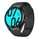 For Ticwatch Pro 22mm I-shaped Magnetic Silicone Watch Band(Black)