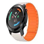 For Ticwatch GTX 22mm I-shaped Magnetic Silicone Watch Band(Starlight+Orange)