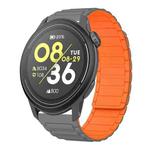 For COROS Pace 3 22mm I-shaped Magnetic Silicone Watch Band(Gray+Orange)