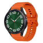 For Samsung Galaxy Watch 6 Classic Wave Pattern Stitched Silicone Watch Band(Orange)