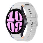 For Samsung Galaxy Watch 6 40 / 44mm Wave Pattern Stitched Silicone Watch Band(Light Gray)