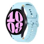 For Samsung Galaxy Watch 6 40 / 44mm Wave Pattern Stitched Silicone Watch Band(Light Blue)