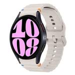 For Samsung Galaxy Watch 6 40 / 44mm Wave Pattern Stitched Silicone Watch Band(Starlight)