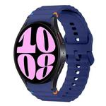 For Samsung Galaxy Watch 6 40 / 44mm Wave Pattern Stitched Silicone Watch Band(Dark Blue)