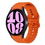 For Samsung Galaxy Watch 6 40 / 44mm Wave Pattern Stitched Silicone Watch Band(Orange)