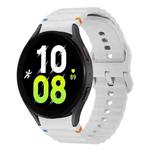For Samsung Galaxy Watch 5 40 / 44mm Wave Pattern Stitched Silicone Watch Band(Light Gray)