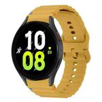 For Samsung Galaxy Watch 5 40 / 44mm Wave Pattern Stitched Silicone Watch Band(Yellow)