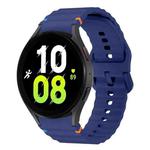 For Samsung Galaxy Watch 5 40 / 44mm Wave Pattern Stitched Silicone Watch Band(Dark Blue)