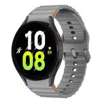 For Samsung Galaxy Watch 5 40 / 44mm Wave Pattern Stitched Silicone Watch Band(Dark Gray)