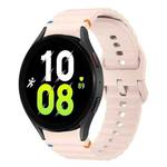 For Samsung Galaxy Watch 5 40 / 44mm Wave Pattern Stitched Silicone Watch Band(Pink)