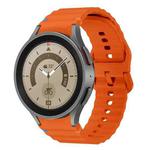 For Samsung Galaxy Watch 5 Pro Wave Pattern Stitched Silicone Watch Band(Orange)