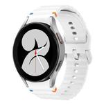 For Samsung Galaxy Watch 4 40 / 44mm Wave Pattern Stitched Silicone Watch Band(White)