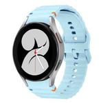 For Samsung Galaxy Watch 4 40 / 44mm Wave Pattern Stitched Silicone Watch Band(Light Blue)