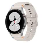 For Samsung Galaxy Watch 4 40 / 44mm Wave Pattern Stitched Silicone Watch Band(Starlight)