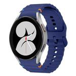 For Samsung Galaxy Watch 4 40 / 44mm Wave Pattern Stitched Silicone Watch Band(Dark Blue)