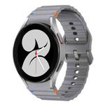 For Samsung Galaxy Watch 4 40 / 44mm Wave Pattern Stitched Silicone Watch Band(Dark Gray)