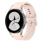 For Samsung Galaxy Watch 4 40 / 44mm Wave Pattern Stitched Silicone Watch Band(Pink)