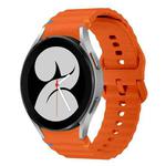 For Samsung Galaxy Watch 4 40 / 44mm Wave Pattern Stitched Silicone Watch Band(Orange)