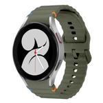 For Samsung Galaxy Watch 4 40 / 44mm Wave Pattern Stitched Silicone Watch Band(Army Green)