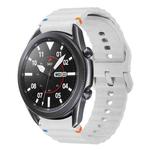 For Samsung Galaxy Watch3 41mm Wave Pattern Stitched Silicone Watch Band(Light Gray)