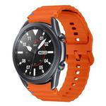 For Samsung Galaxy Watch3 41mm Wave Pattern Stitched Silicone Watch Band(Orange)