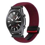 For Samsung Galaxy Watch 3 45mm 22mm Magnetic Buckle Braided Watch Band(Black Sand Red)