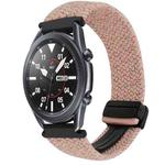 For Samsung Galaxy Watch 3 45mm 22mm Magnetic Buckle Braided Watch Band(Pink)