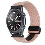 For Samsung Galaxy Watch 3 45mm 22mm Magnetic Buckle Braided Watch Band(Starlight Pink)