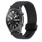 For Samsung Galaxy Watch 3 45mm 22mm Magnetic Buckle Braided Watch Band(Black)