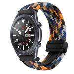 For Samsung Galaxy Watch 3 45mm 22mm Magnetic Buckle Braided Watch Band(Camouflage Colorful)