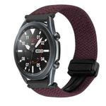 For Samsung Galaxy Watch 3 45mm 22mm Magnetic Buckle Braided Watch Band(Drop Cherry)