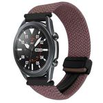 For Samsung Galaxy Watch 3 45mm 22mm Magnetic Buckle Braided Watch Band(Smoky Purple)