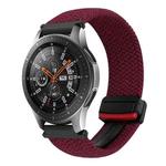 For Samsung Galaxy Watch 46mm 22mm Magnetic Buckle Braided Watch Band(Black Sand Red)