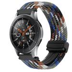 For Samsung Galaxy Watch 46mm 22mm Magnetic Buckle Braided Watch Band(Denim Colorful)