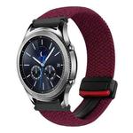 For Samsung Galaxy Gear S3 Classic 22mm Magnetic Buckle Braided Watch Band(Black Sand Red)
