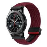 For Samsung Galaxy Gear S3 Frontier 22mm Magnetic Buckle Braided Watch Band(Black Sand Red)