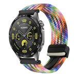 For Huawei Watch GT4 46mm 22mm Magnetic Buckle Braided Watch Band(Colorful)