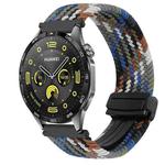 For Huawei Watch GT4 46mm 22mm Magnetic Buckle Braided Watch Band(Denim Colorful)