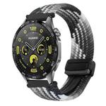 For Huawei Watch GT4 46mm 22mm Magnetic Buckle Braided Watch Band(Z Dark Chocolate)