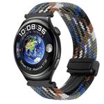 For Huawei Watch 4 22mm Magnetic Buckle Braided Watch Band(Denim Colorful)